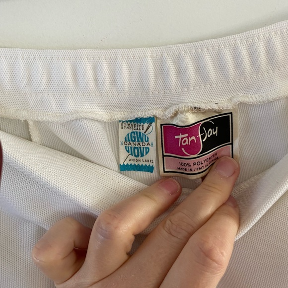 Vintage Union Label 70s/80s White Pants with Elastic Waist - Picture 4 of 4